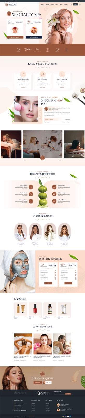 医疗健康-美容店与健康沙龙网站模板